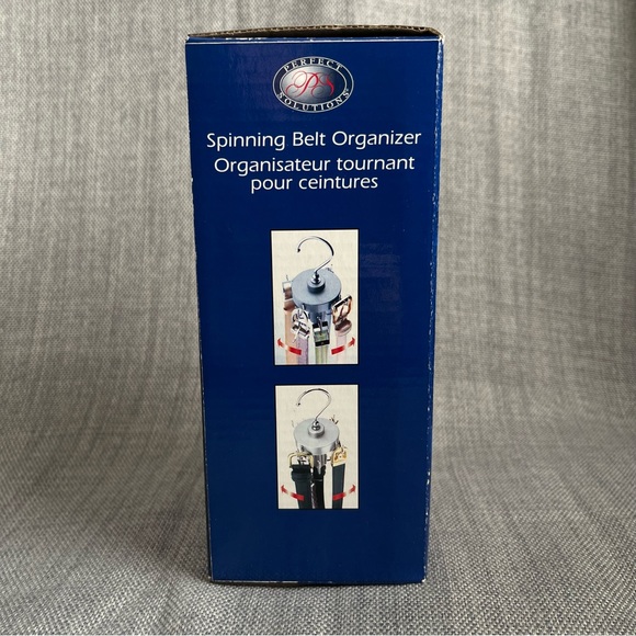 Perfect Solutions Accessories Blue Spinning Double Tier Rotating Belt Organizer - Picture 2 of 11